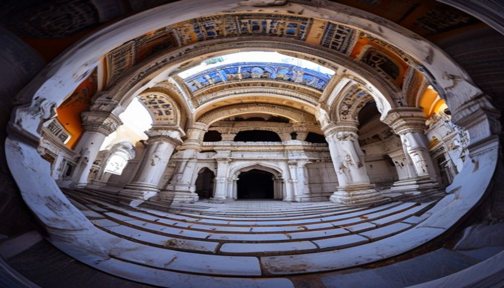 jain temple india white in editorial style