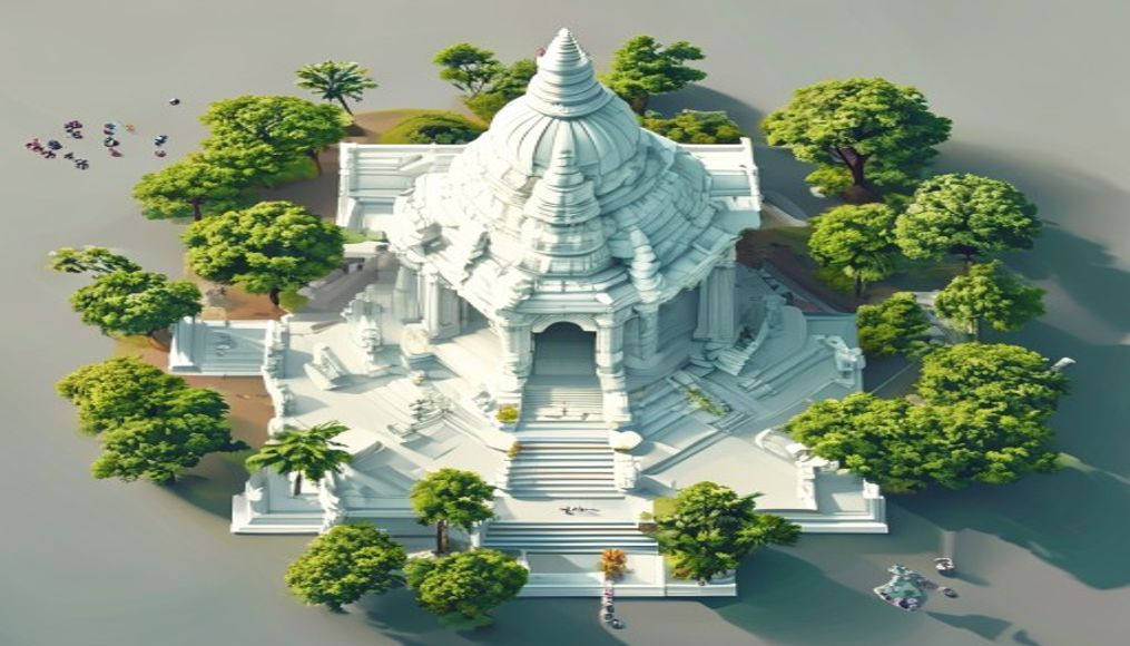 jain temple india white in editorial style