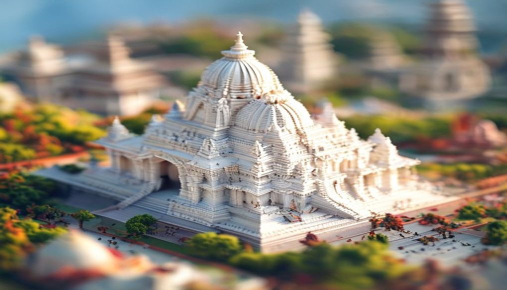 jain temple india white in editorial style