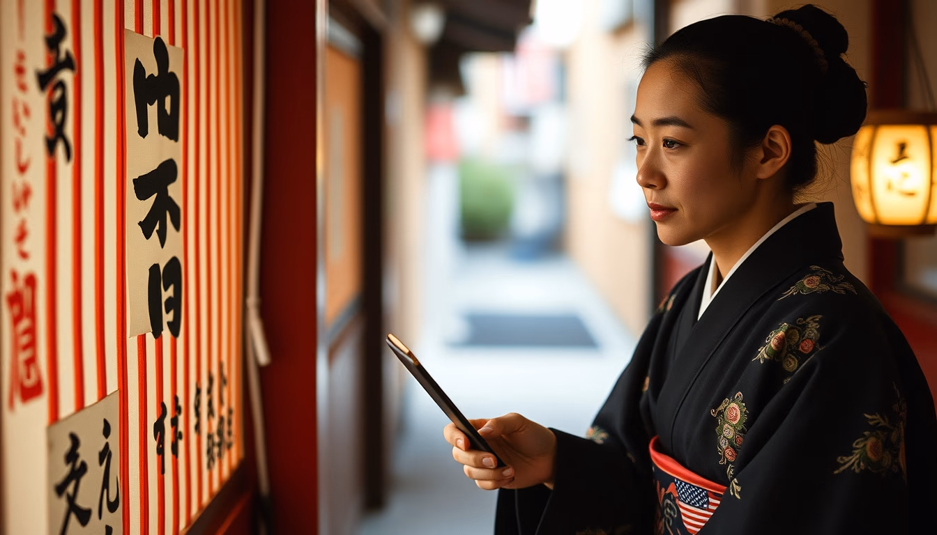 japanese kanji shodo in editorial style