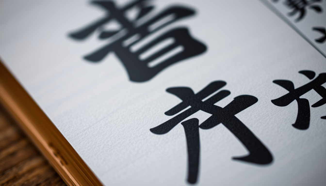 japanese kanji shodo in editorial style