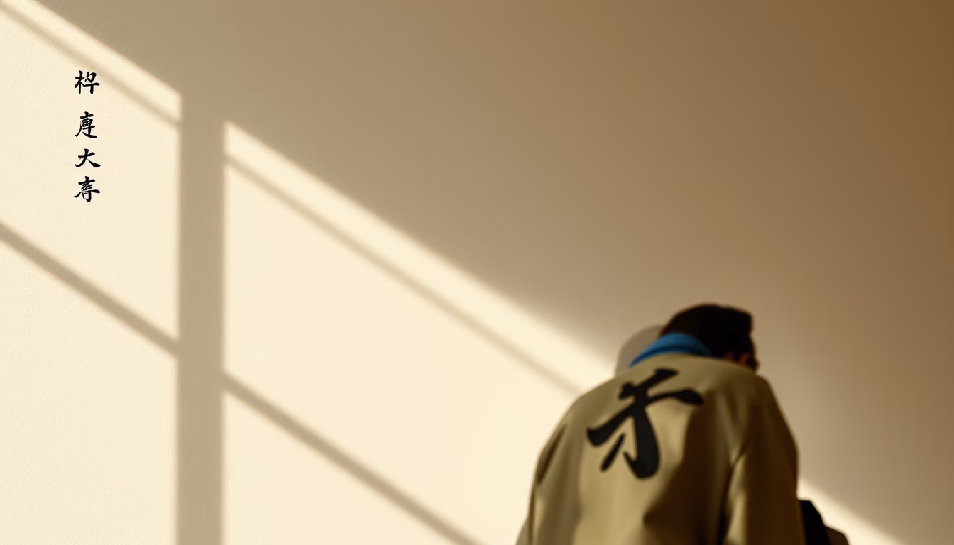 japanese kanji shodo in editorial style