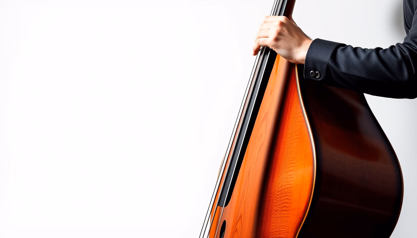 jazz double bass in editorial style