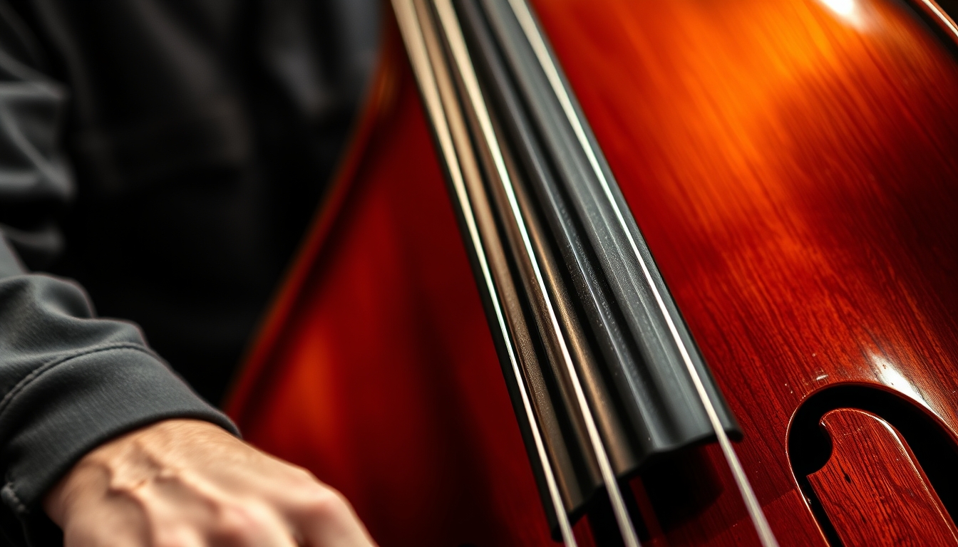 jazz double bass in editorial style