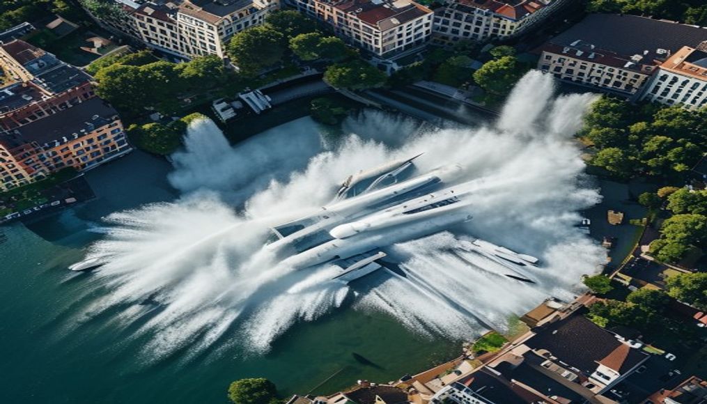 jet d'eau geneva in editorial style
