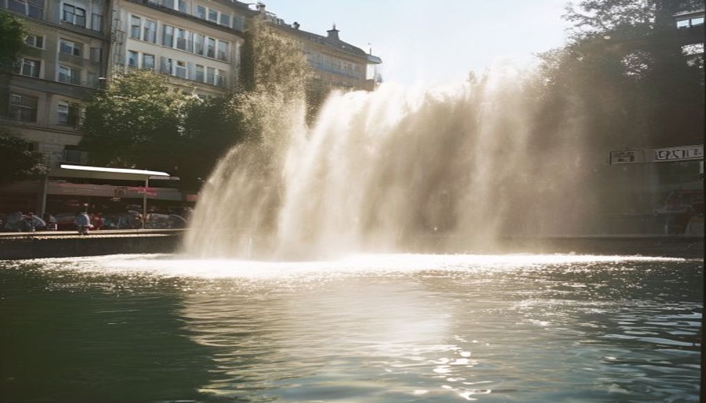 jet d'eau geneva in editorial style