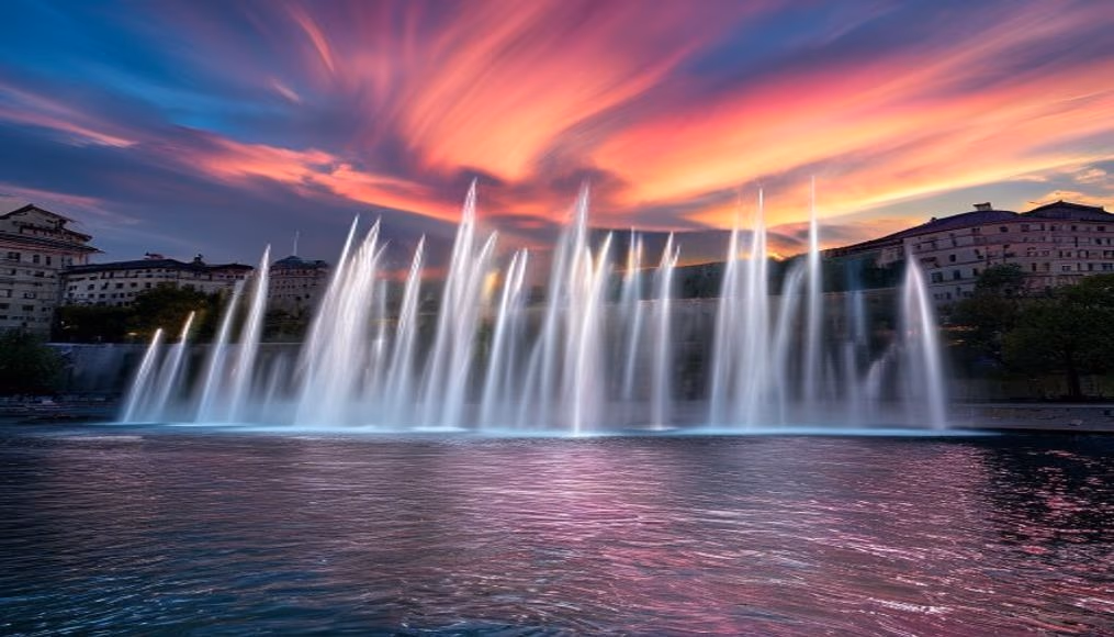 jet d'eau geneva in editorial style