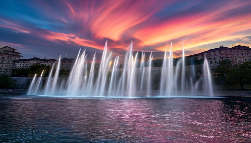 jet d'eau geneva in editorial style