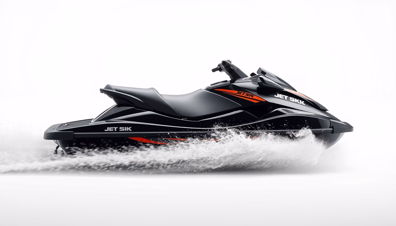 jet ski water spray in editorial style