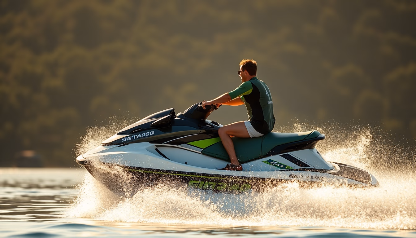 jet ski water spray in editorial style