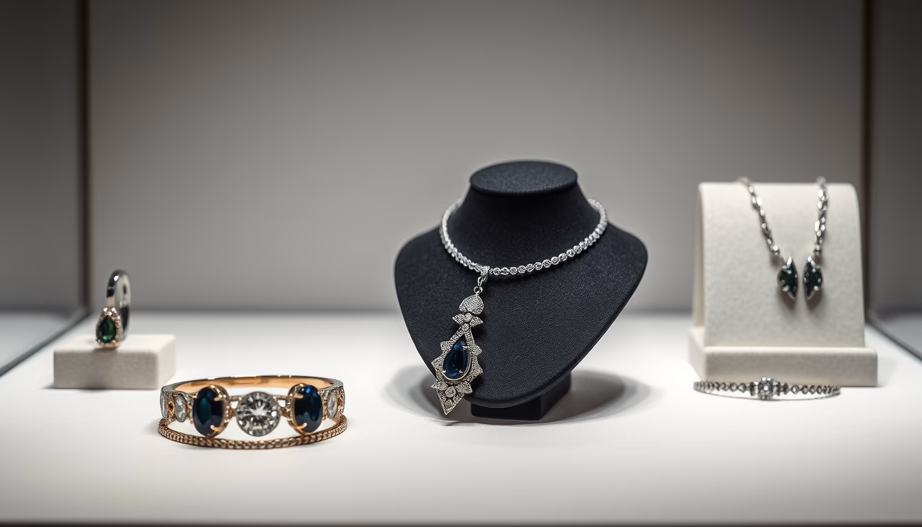 jewelry display minimalist in editorial style