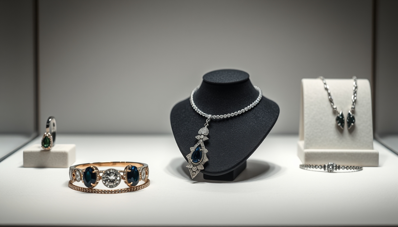 jewelry display minimalist in editorial style