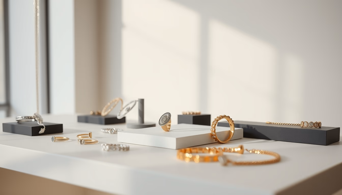 jewelry display minimalist in editorial style