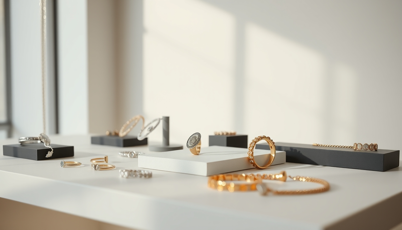 jewelry display minimalist in editorial style