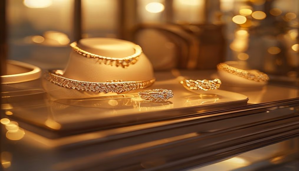 jewelry display minimalist in editorial style