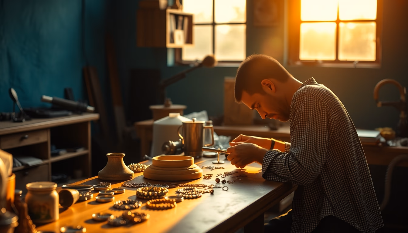 jewelry making bench in editorial style