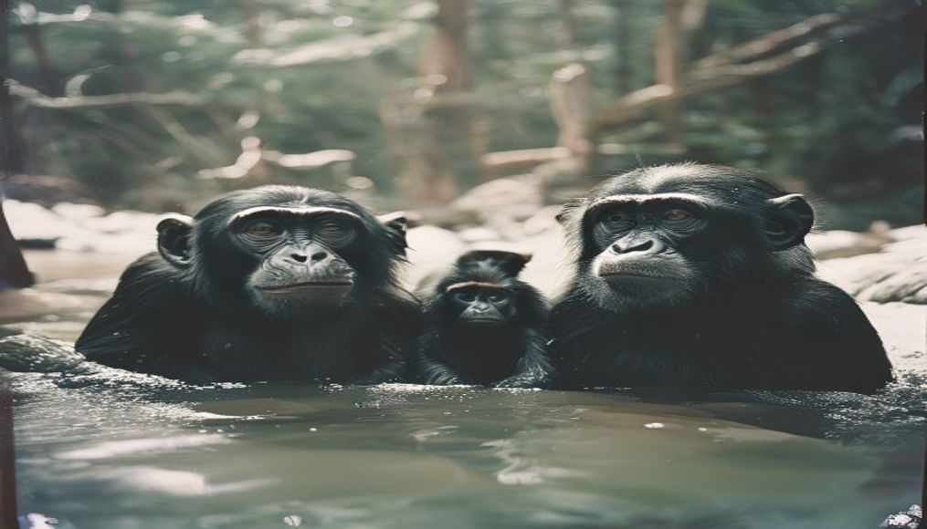 jigokudani snow monkeys in editorial style