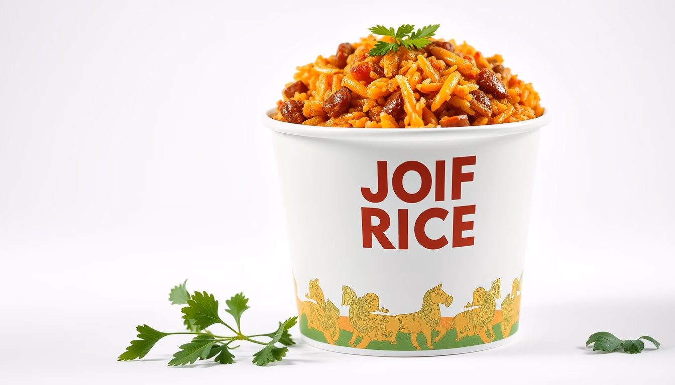 jollof rice west african in editorial style