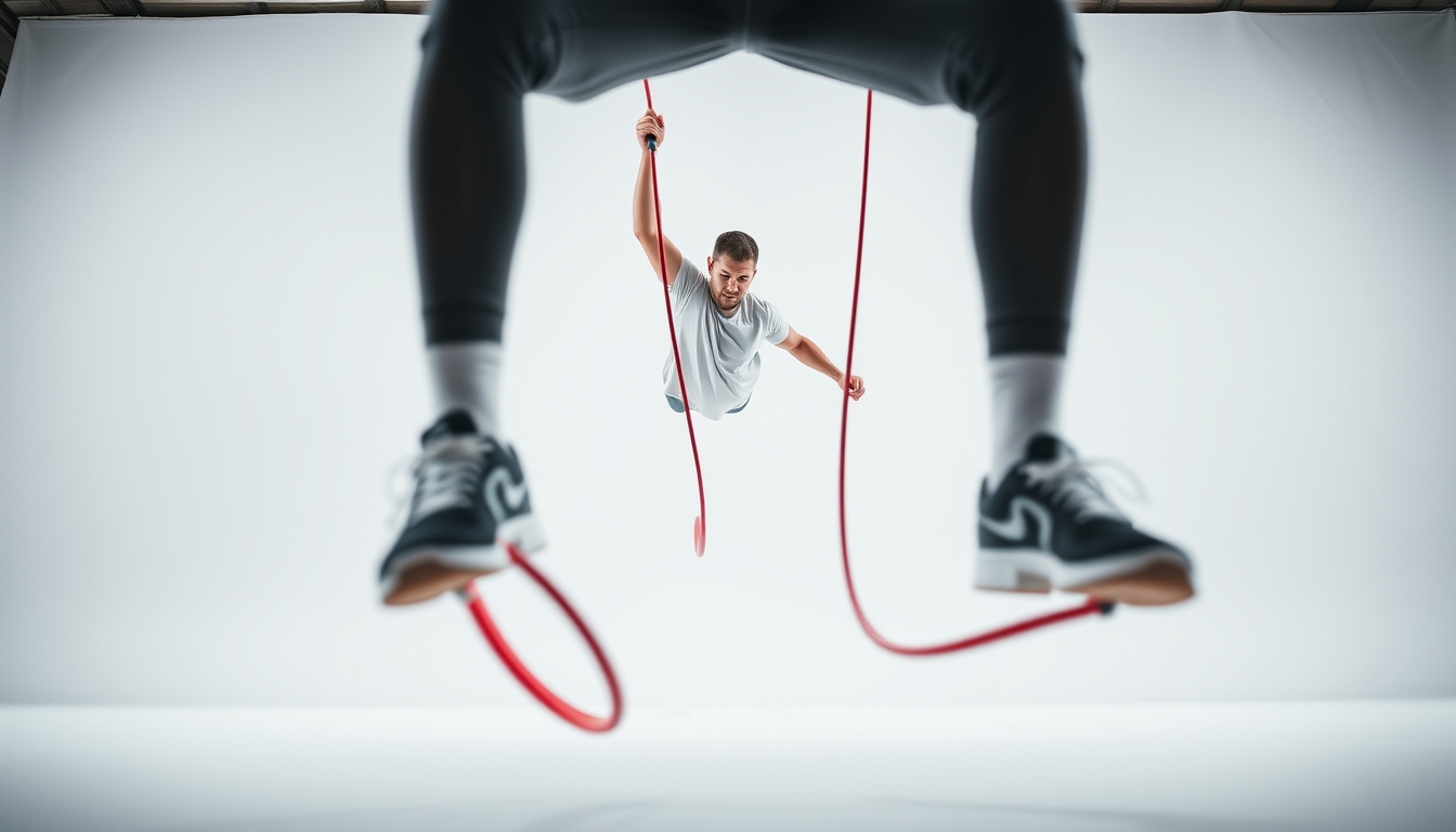 jump rope competition in editorial style