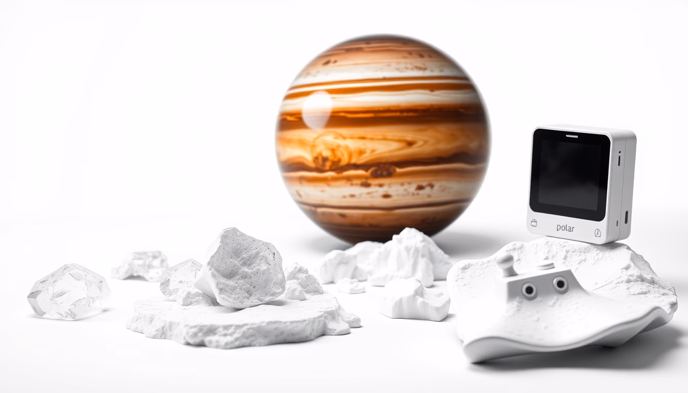 juno jupiter polar in editorial style