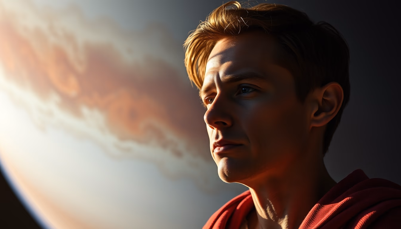 jupiter great red spot in editorial style