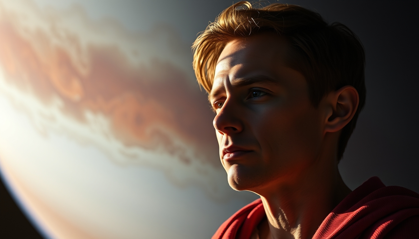 jupiter great red spot in editorial style