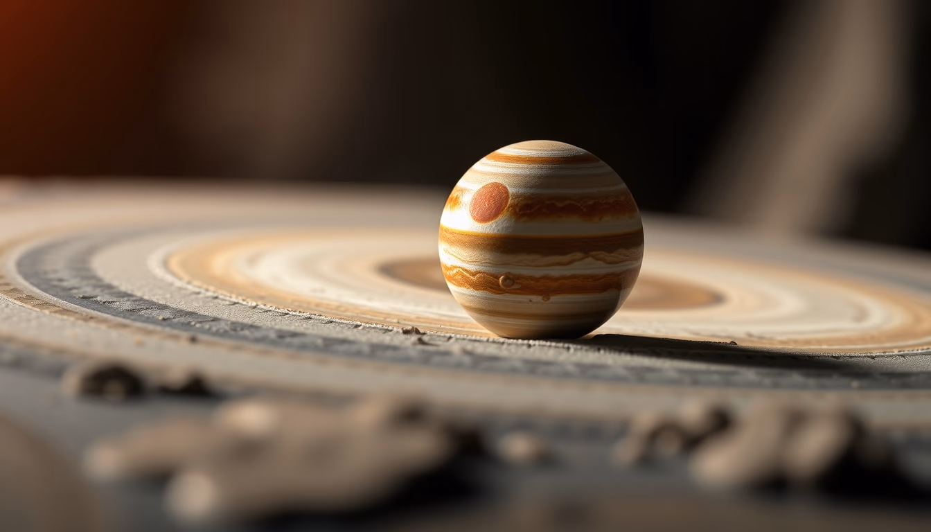 jupiter great red spot in editorial style