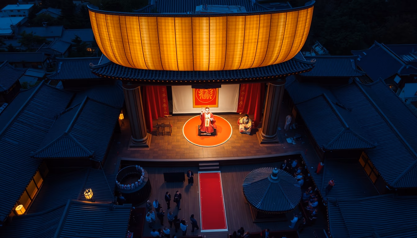 kabuki stage japanese in editorial style