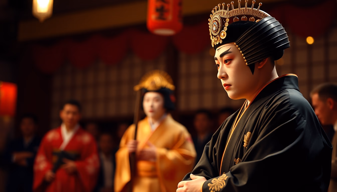 kabuki stage japanese in editorial style