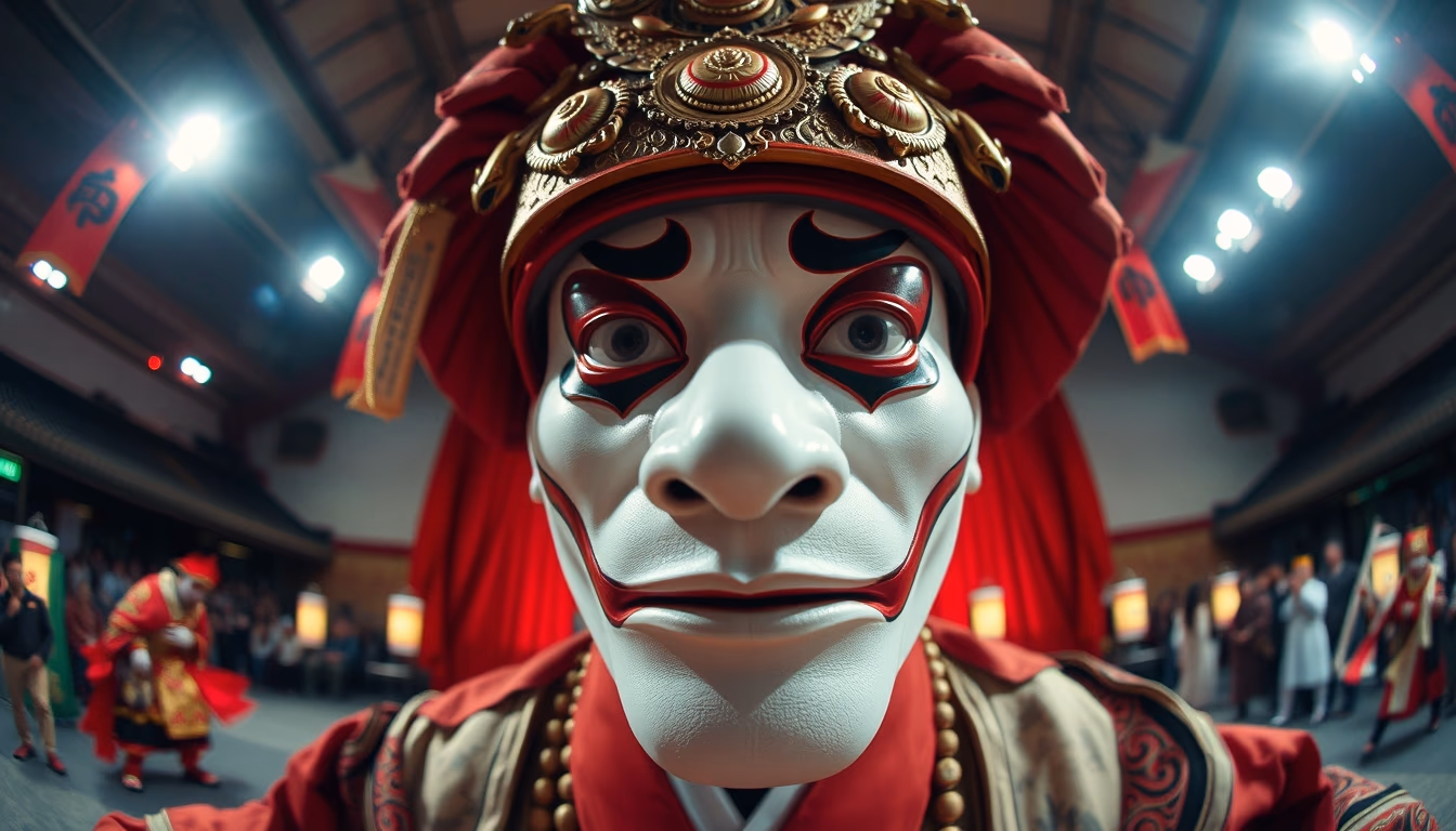 kabuki stage japanese in editorial style