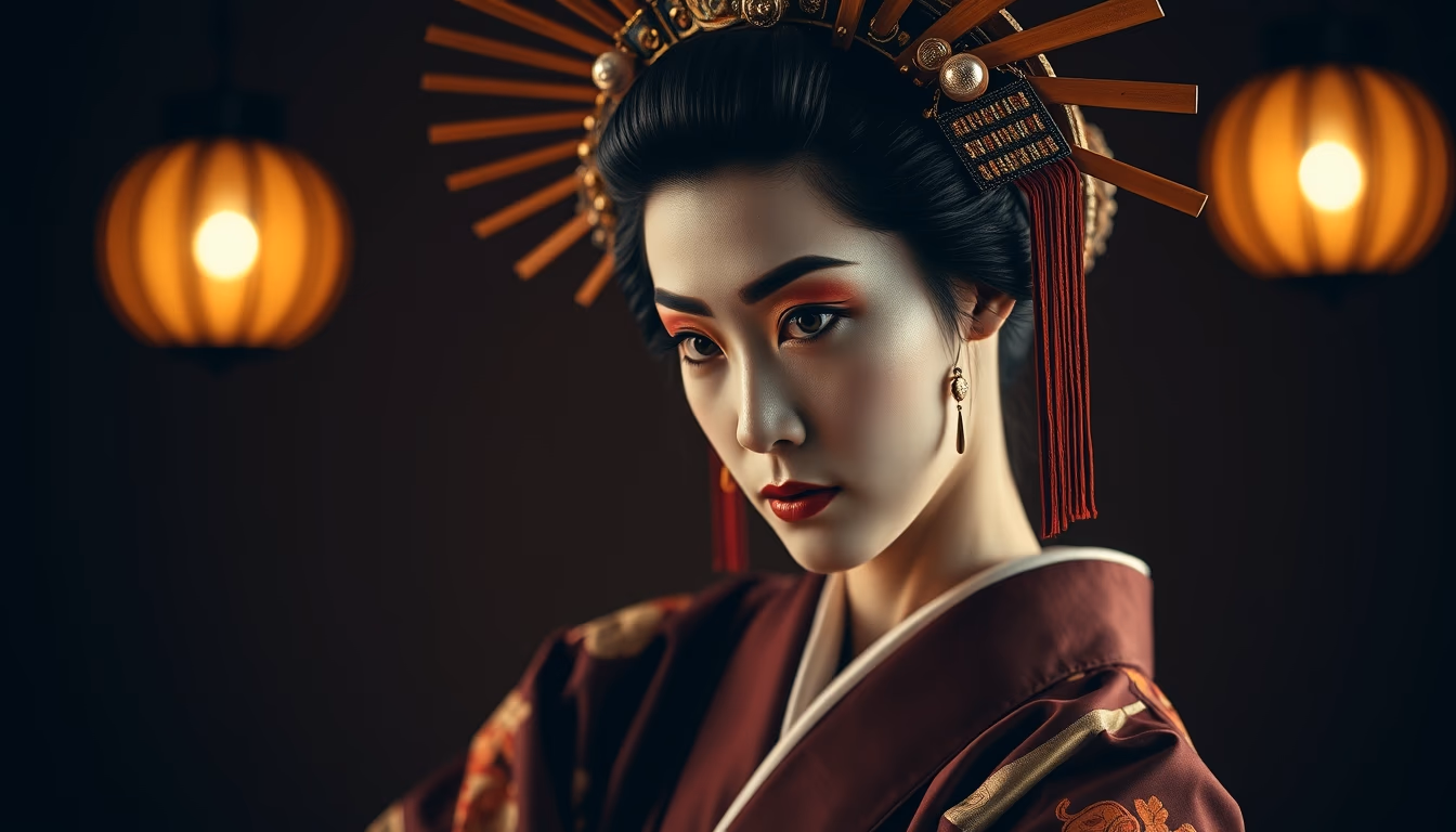 kabuki stage japanese in editorial style