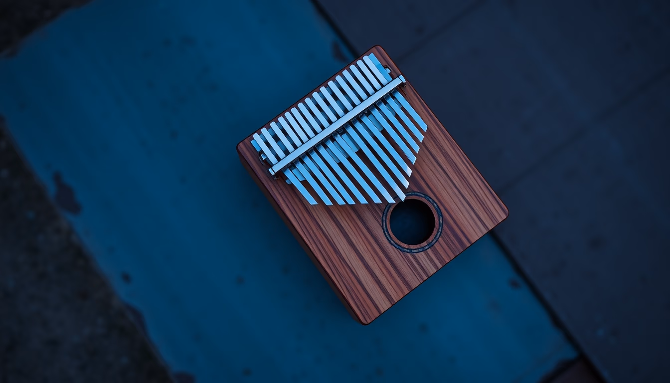 kalimba thumb piano in editorial style