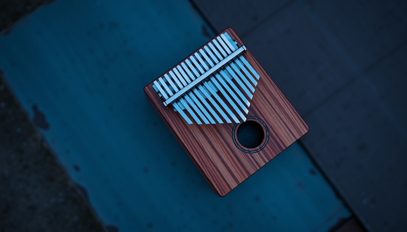 kalimba thumb piano in editorial style