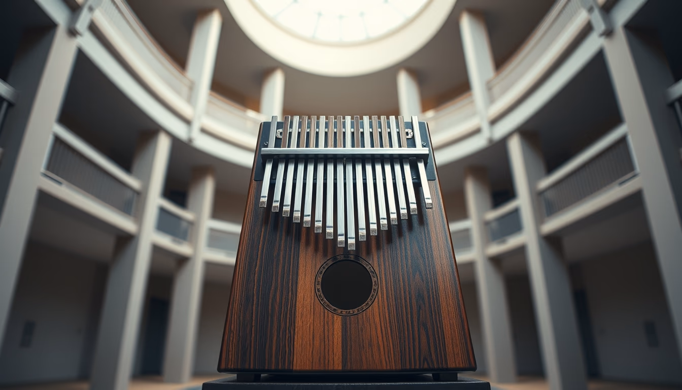 kalimba thumb piano in editorial style