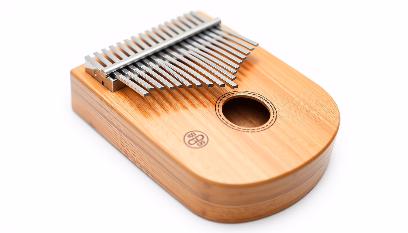 kalimba thumb piano in editorial style