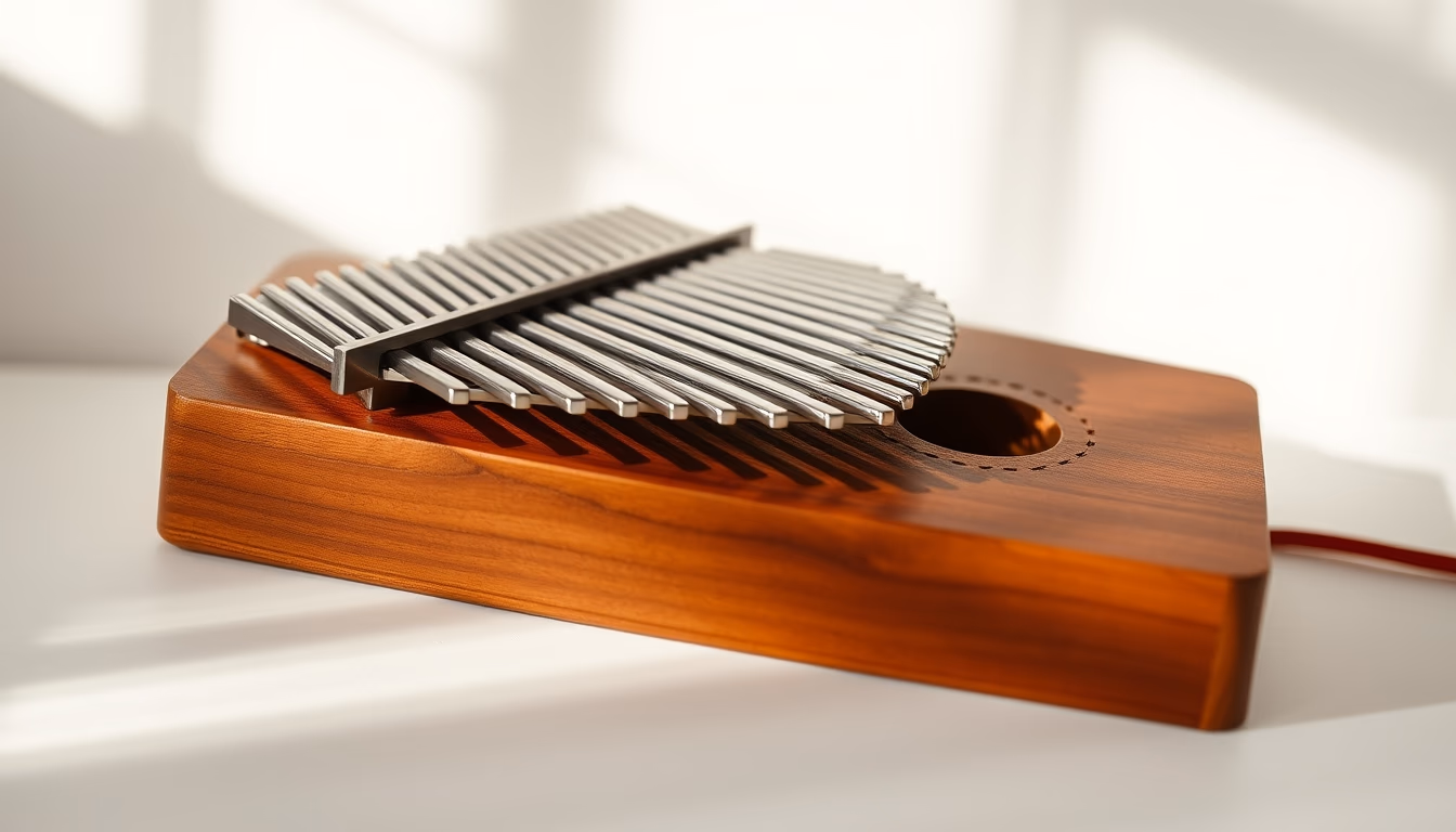 kalimba thumb piano in editorial style