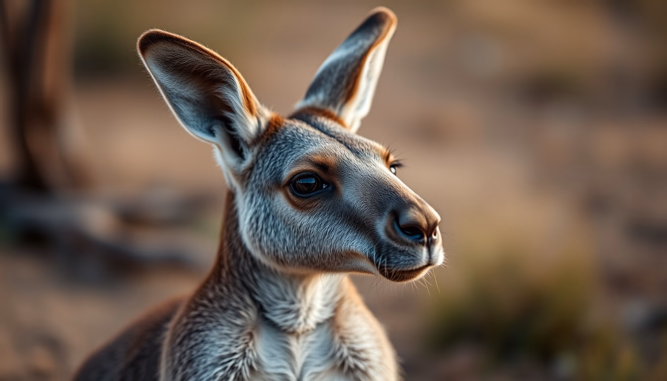 kangaroo at dawn australia in editorial style