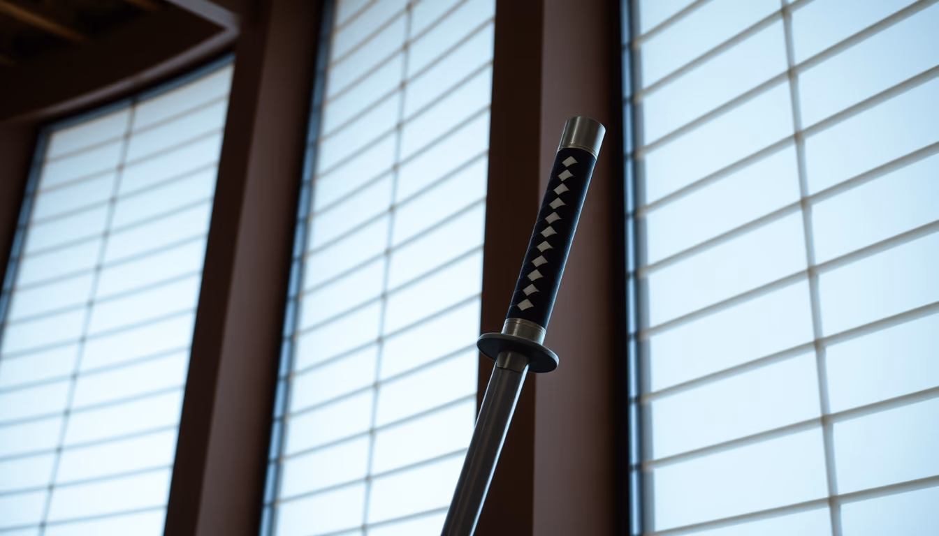katana japanese curved in editorial style