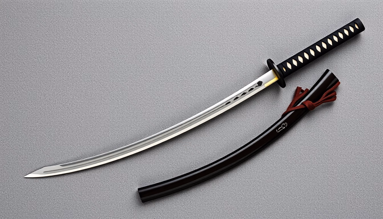 katana japanese curved in editorial style