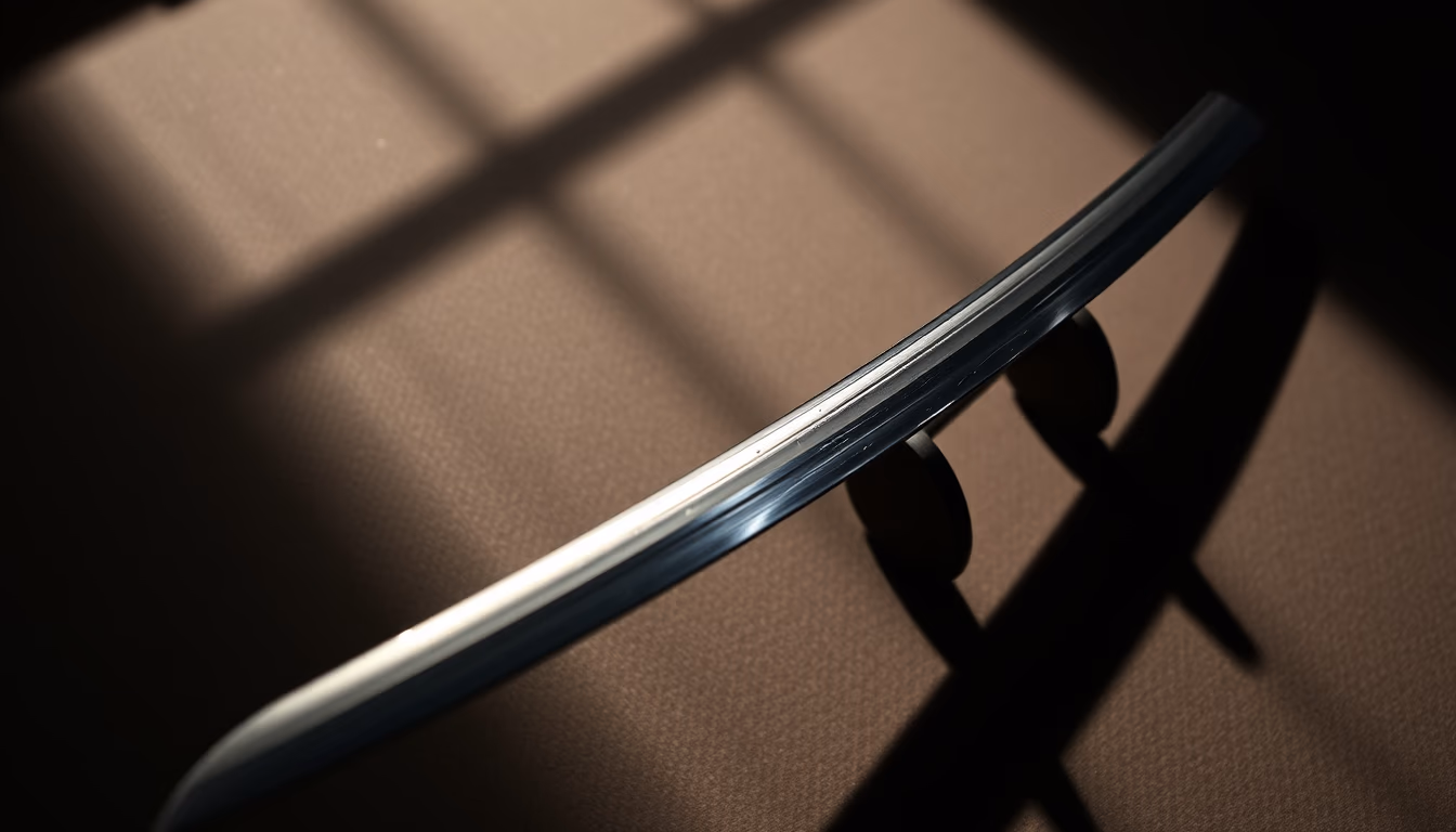 katana japanese curved in editorial style