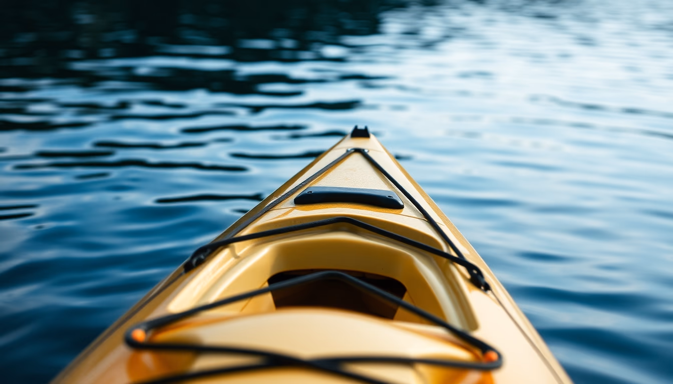Kayak on calm water em estilo editorial