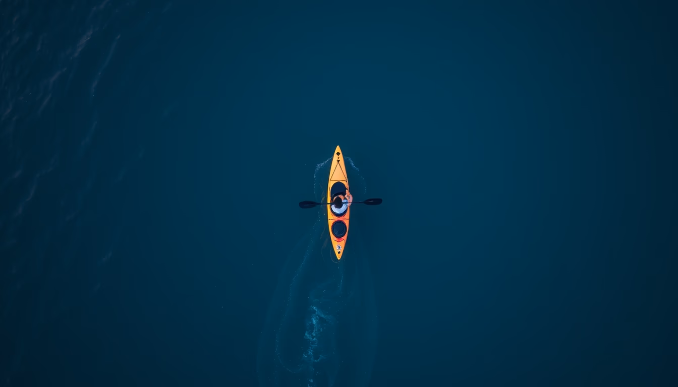 kayak sea ocean in editorial style