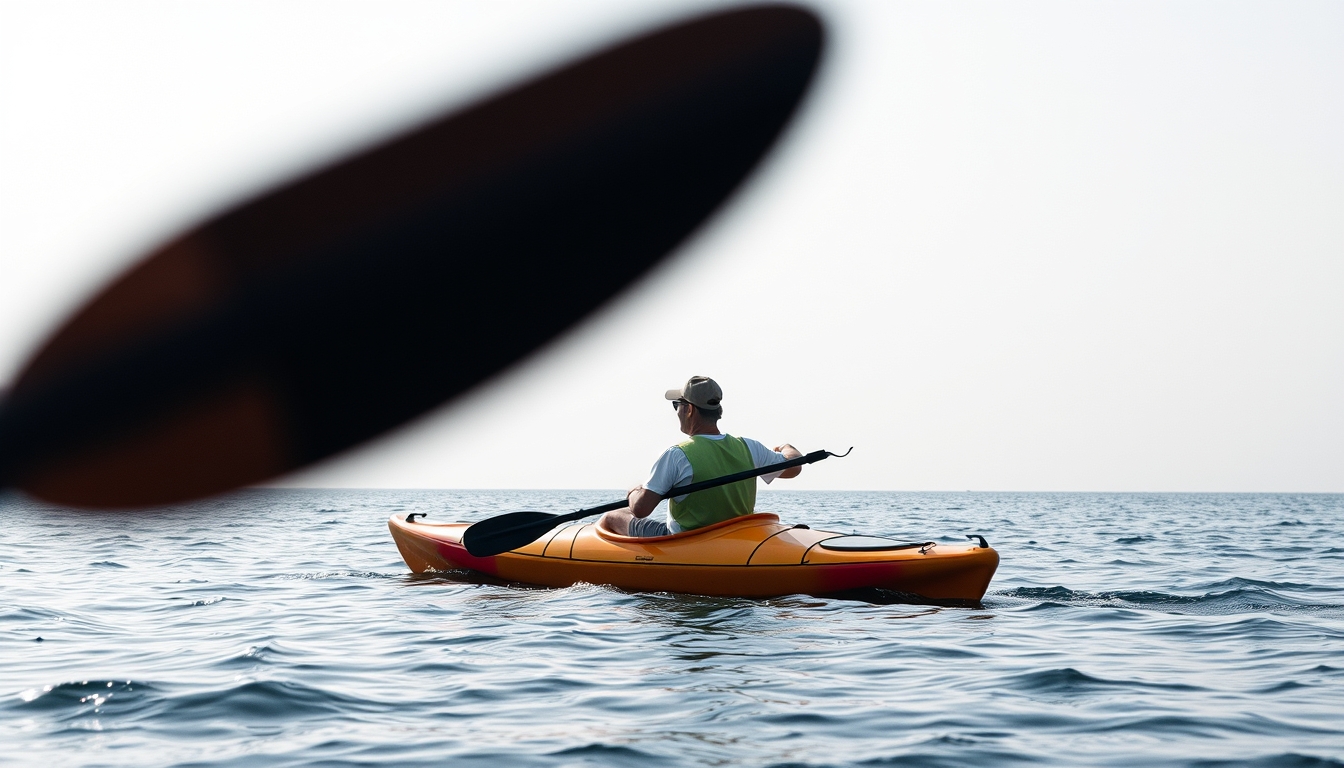 kayak sea ocean in editorial style