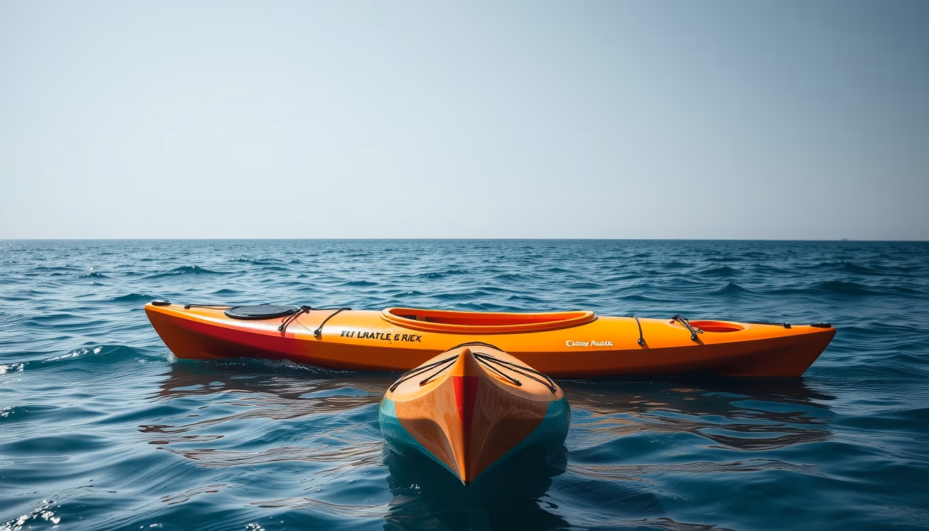 kayak sea ocean in editorial style