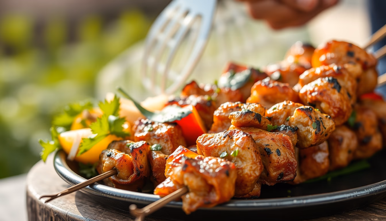 kebab grilled mediterranean in editorial style