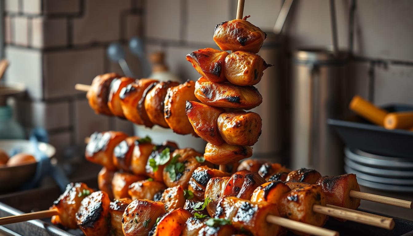 kebab grilled mediterranean in editorial style