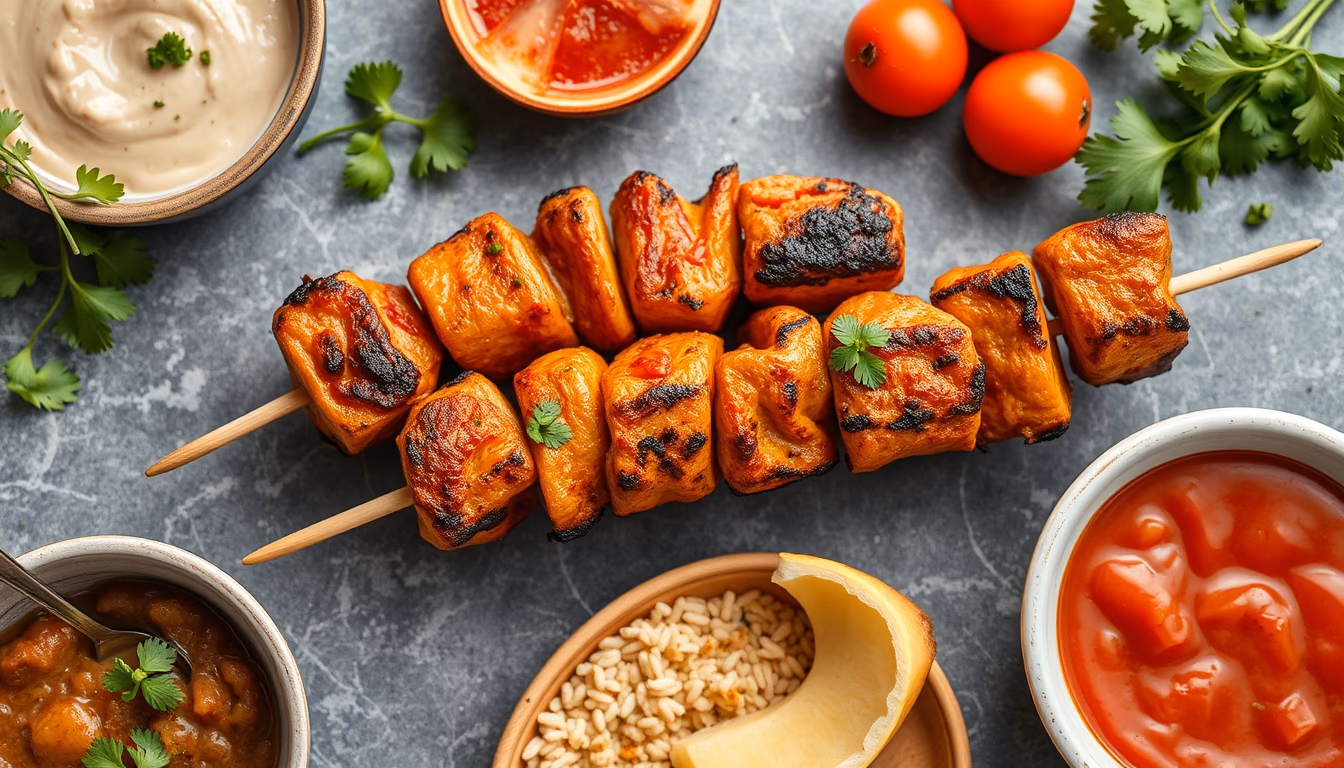 kebab grilled mediterranean in editorial style