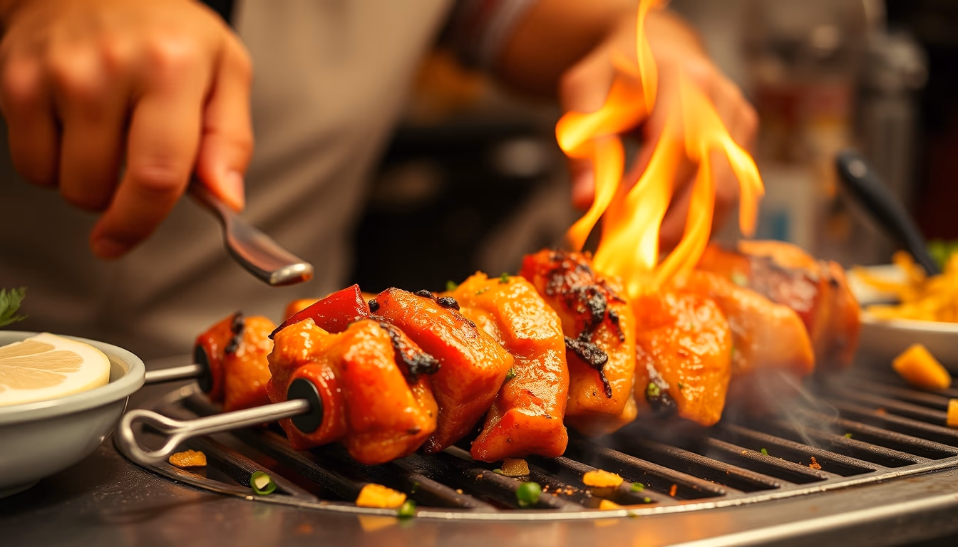 kebab grilled mediterranean in editorial style