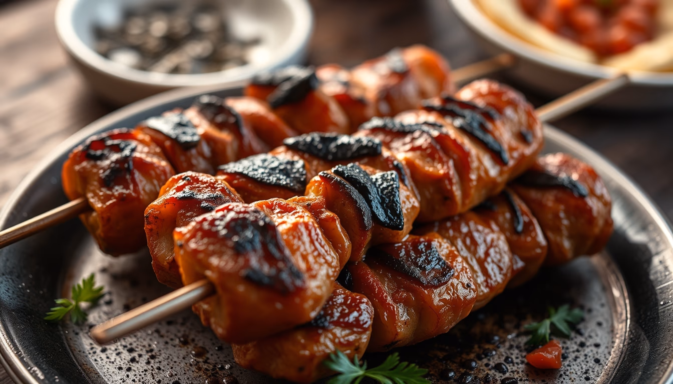 kebab grilled mediterranean in editorial style