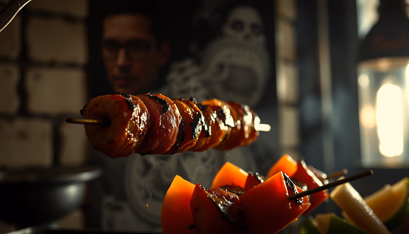 kebab grilled mediterranean in editorial style